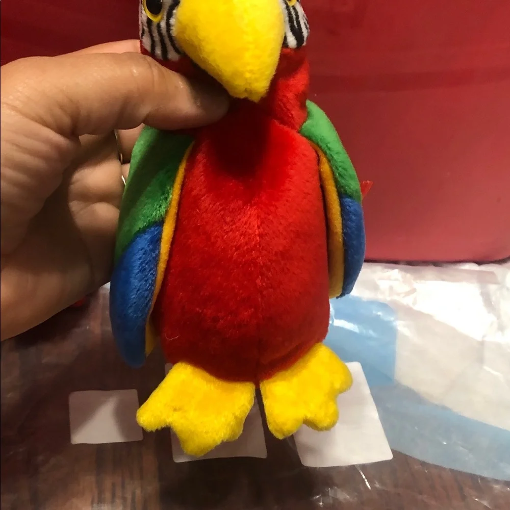 Ty Red and Multicolored Plush Bird Toy Set